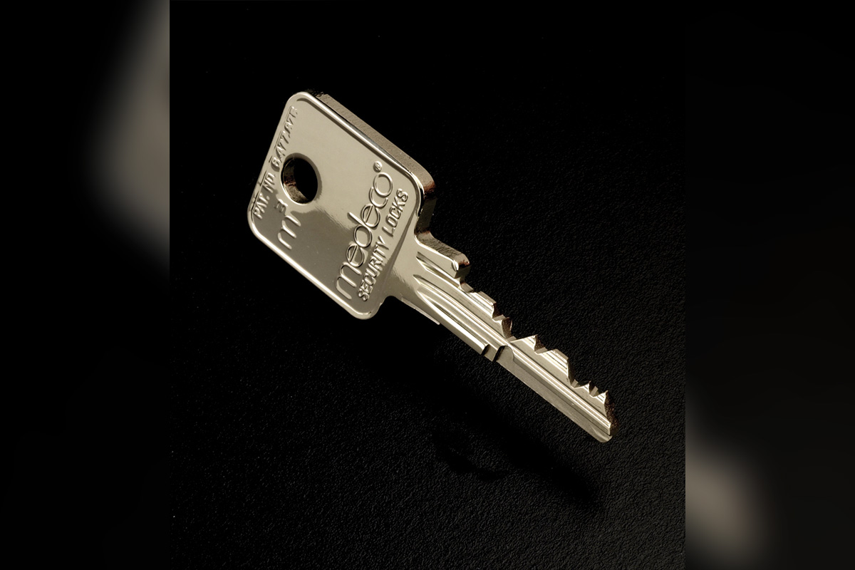 Photo of a Medeco key